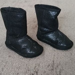 Children's Place Black Sparkly Boots Size 6